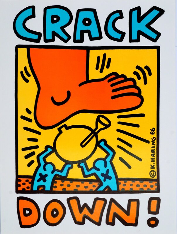 Keith Haring, ‘Crack Down’, 1986, Print, Poster, screenprint in colours, Roseberys