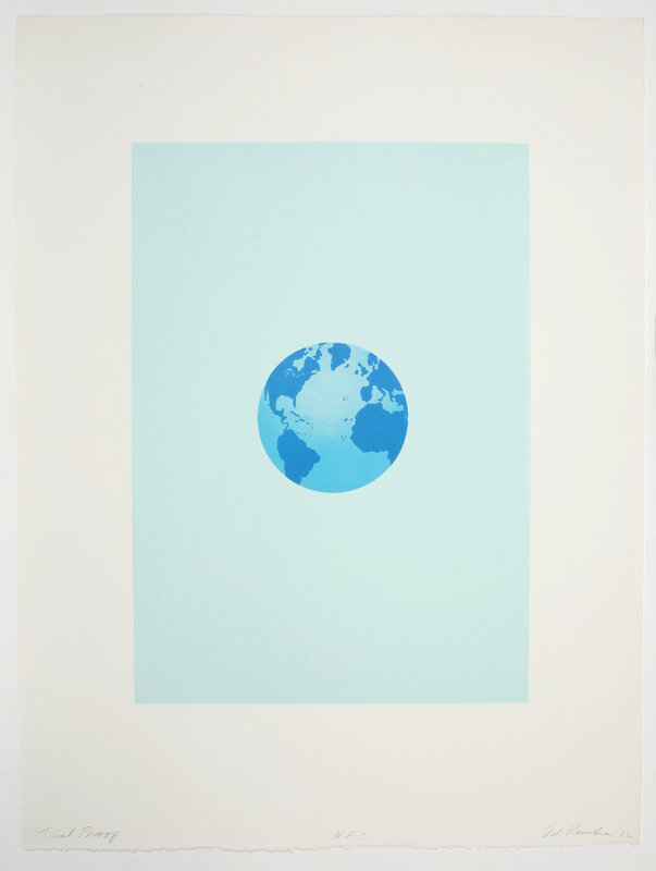 Ed Ruscha, ‘The World and its Surroundings’, 1982, Print, Lithograph on Rives BFK paper, Bernard Jacobson Gallery