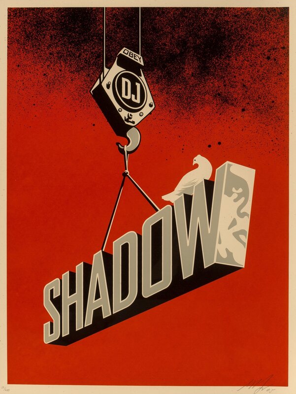 Shepard Fairey, ‘DJ Shadow’, 2005, Print, Screenprint in colors on speckled cream paper, Heritage Auctions