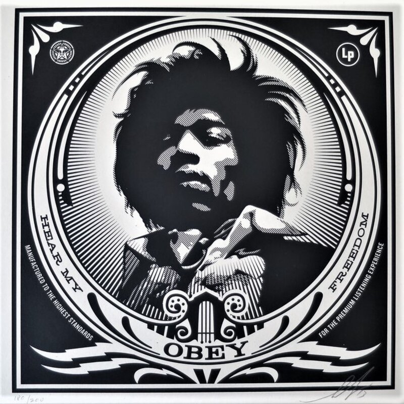 Shepard Fairey, ‘Hear My Freedom (Jimmy Hendrix portrait)’, 2013, Print, Art paper, AYNAC Gallery