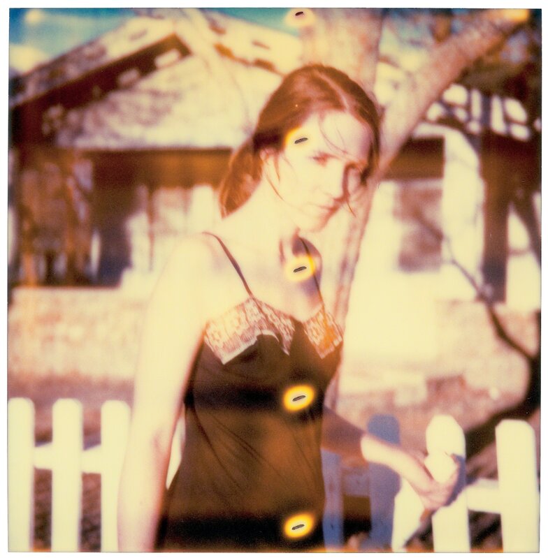Stefanie Schneider, ‘Girl at Fence’, 2005, Photography, Analog C-Print, enlarged and handprinted by the artist on Archive Fuji Chrystal Paper,  based on a Stefanie Schneider expired Polaroid photograph, mounted on Aluminum with matte UV-Protection, Instantdreams
