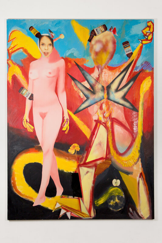 Alessandro Pessoli, ‘Couple’, 2020, Painting, Oil, oil pastels, spray paint on canvas, ZERO...