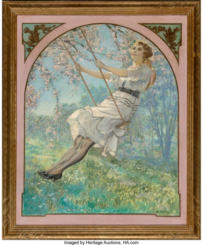 Walter Beach Humphrey, ‘Lady on Swing’, Painting, Oil on canvas, Heritage Auctions