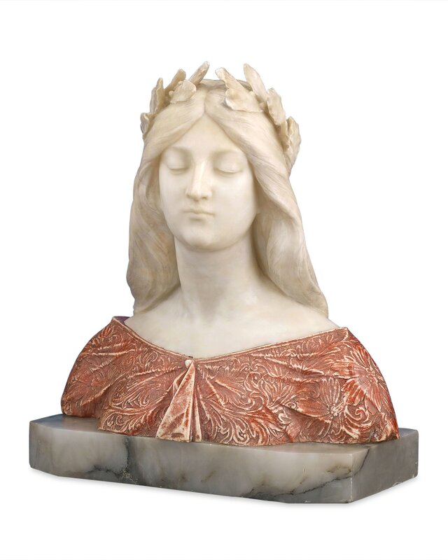 G. Gambrogi, ‘Alabaster and Onyx Bust’, ca. 1910, Sculpture, Alabaster, onyx,  M.S. Rau