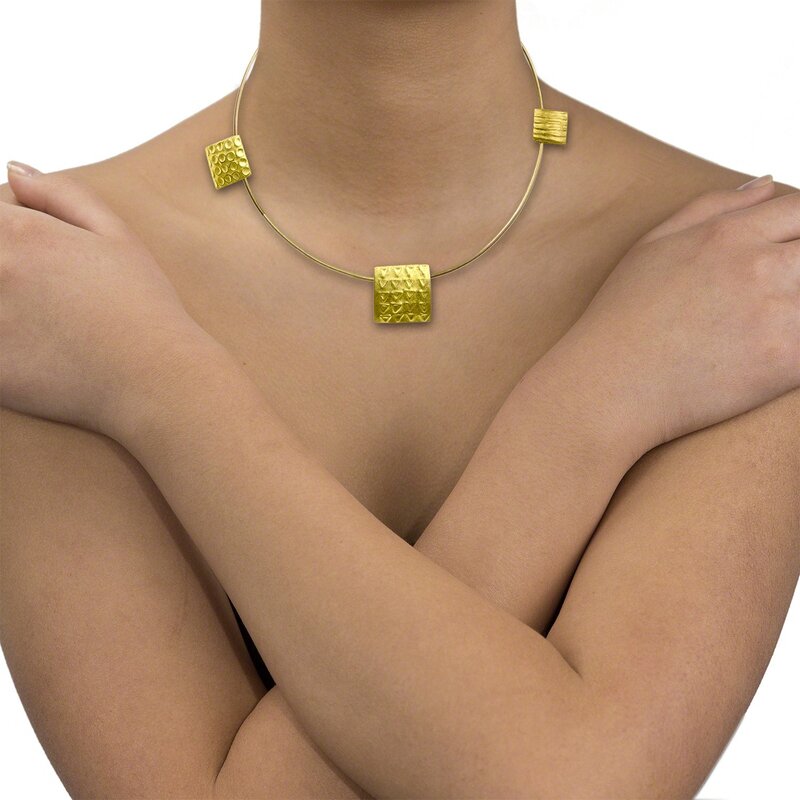 Alexandra Watkins, ‘Four Squares’, ca. 2016, Jewelry, Gold, necklace, Patina Gallery