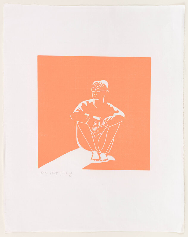 Alex Katz, ‘Jonas’, 1993, Print, Woodcut, Shina (Japanese bass) plywood block handprinted in pink, Printed Matter Benefit Auction