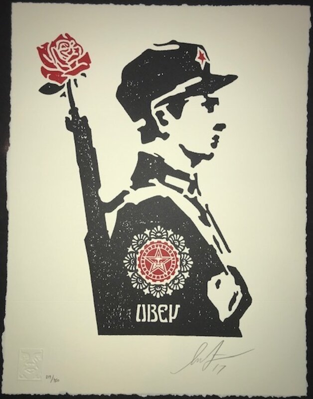 Shepard Fairey, ‘Rose Soldier’, 2017, Print, Letterpress on cream cotton paper with hand-deckled edges, New Union Gallery