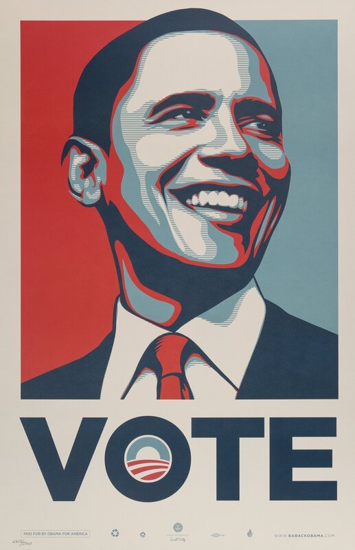 Shepard Fairey, ‘Vote’, c. 2008, Print, Offset lithograph in colors on wove paper, Heritage Auctions