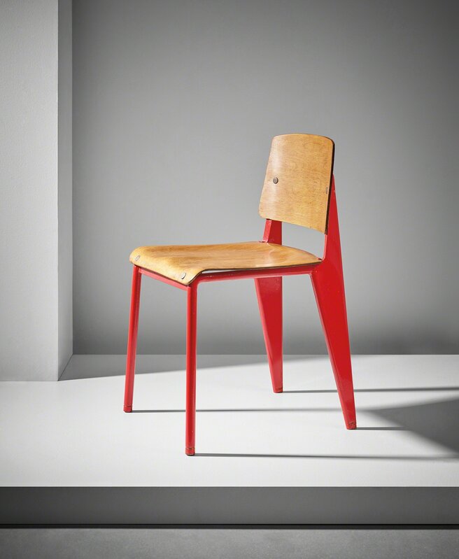 Jean Prouvé, ‘Rare chair, model no. 4’, ca. 1935, Design/Decorative Art, Oak plywood, painted steel, aluminium, Phillips