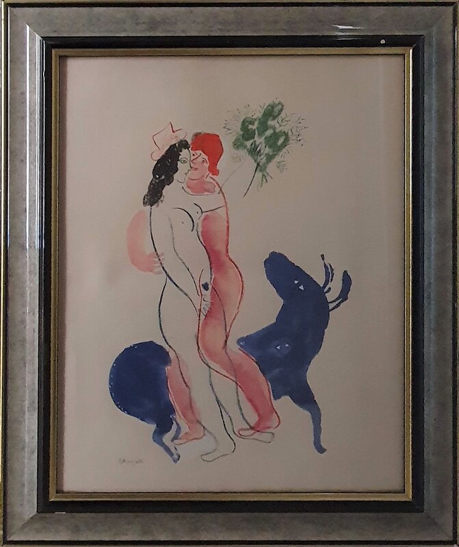 Marc Chagall, ‘La bête bleue’, 1958, Print, Pochoir sur papier, Canopy Gallery
