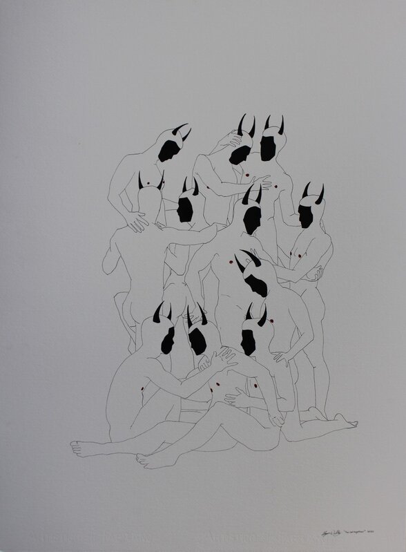 Ryan Wilks, ‘The Get Together’, 2020, Drawing, Collage or other Work on Paper, India Ink on Arches Paper, Cerbera Gallery