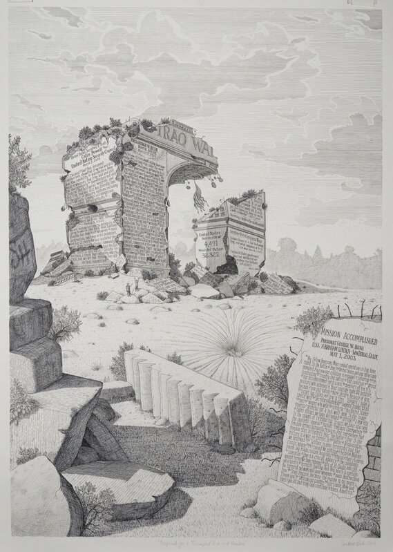 Sandow Birk, ‘Proposal for a Triumphal Arch and Garden’, 2015, Drawing, Collage or other Work on Paper, Ink on paper, Catharine Clark Gallery