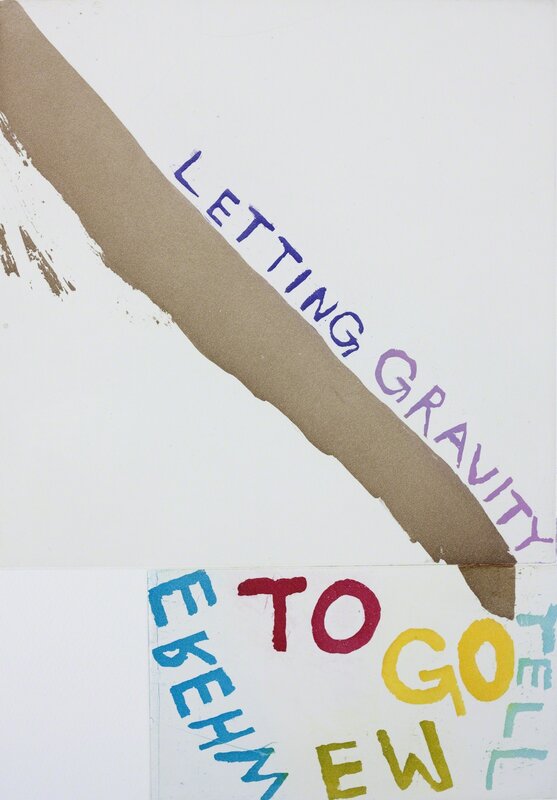 Chris Johanson, ‘LETTING GRAVITY TELL ME WHERE TO GO’, 2014, Print, Color sugarlift aquatint and aquatint, Paulson Fontaine Press