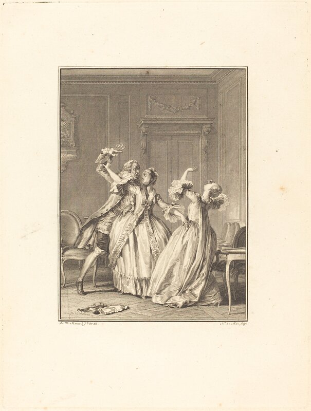 Noël Le Mire after Jean-Michel Moreau, ‘Le soufflet’, 1774, Print, Etching and engraving, National Gallery of Art, Washington, D.C.