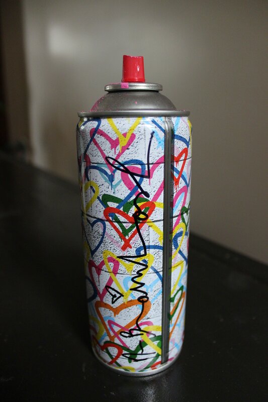 Mr. Brainwash, ‘Hearts spray can’, 2016, Sculpture, Painted Empty Spray Can, EHC Fine Art Gallery Auction