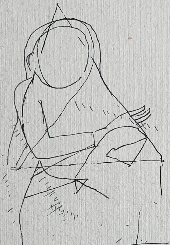 Badri Narayan, ‘Drawing, Ink on paper by Indian Padmashree Artist Badri Narayan "In Stock"’, ca. Circa, Drawing, Collage or other Work on Paper, Ink on paper, Gallery Kolkata