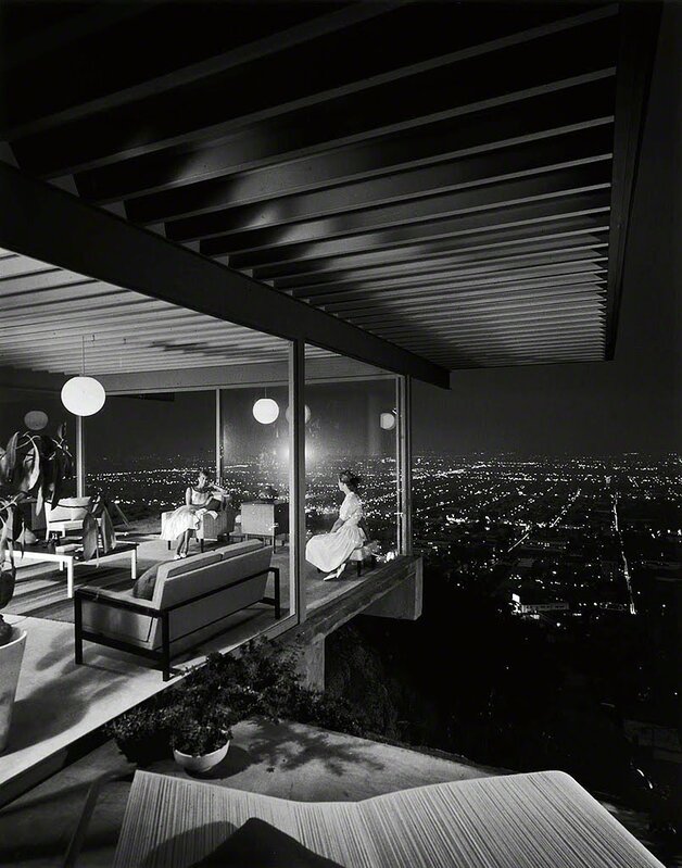 Julius Shulman, ‘Case Study House #22, Los Angeles, 1960. Pierre Koenig, Architect’, 1960, Photography, Black and white print on paper mounted on stainless steel, Edward Cella Art and Architecture