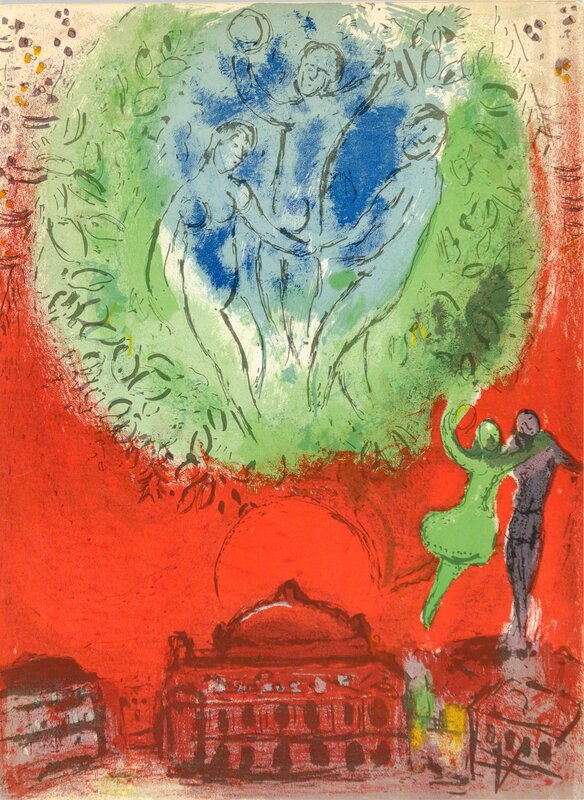 Marc Chagall, ‘L’OPÉRA (The Opera)’, 1954, Print, Original lithograph printed in colors on wove paper., Christopher-Clark Fine Art