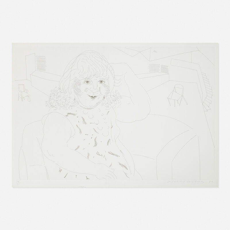 David Hockney, ‘Ann in the Studio’, 1984, Print, Etching and aquatint on BFK Rives, Rago/Wright/LAMA