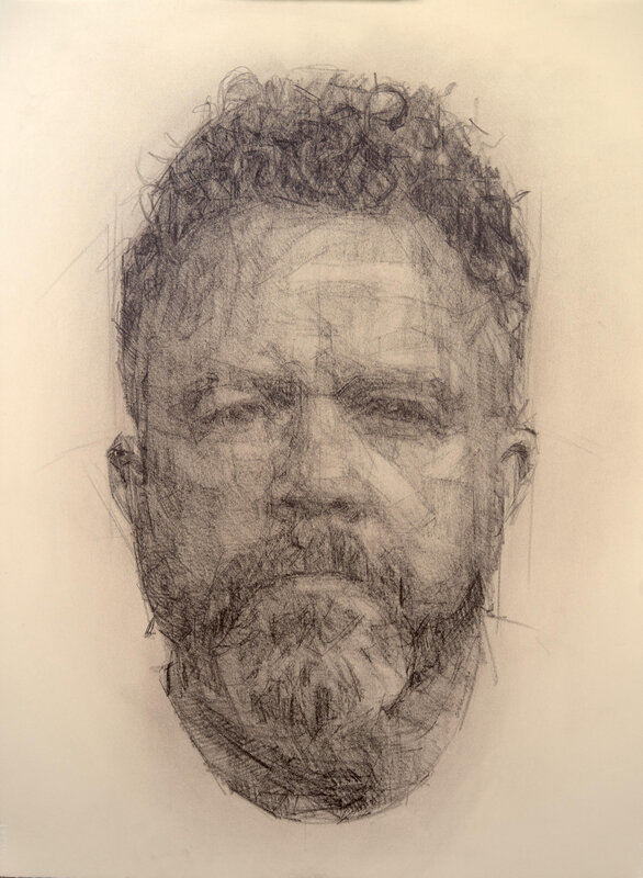 Colin Davidson, ‘Self-Portrait II’, 2019, Drawing, Collage or other Work on Paper, Crayon on paper, Ruth Borchard Collection