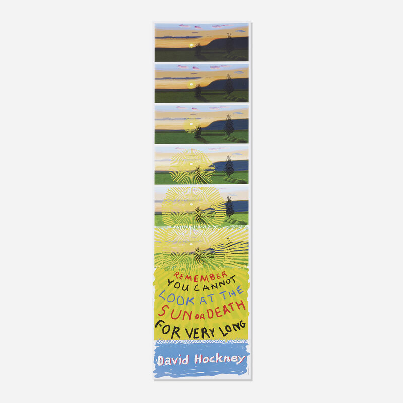 David Hockney, ‘Remember You Cannot Look at the Sun or Death for Very Long’, 2021, Print, Offset lithograph in colors with screenprint, Rago/Wright/LAMA/Toomey & Co.