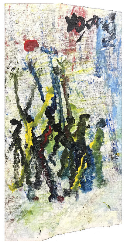 Purvis Young, ‘GATHERING’, ca. 2000, Painting, MIXED MEDIA ON CLOTH, Gallery Art