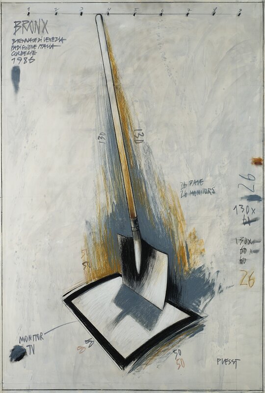 Fabrizio Plessi, ‘Bronx’, 1986, Painting, Mixed Media on Paper on Canvas, Il Ponte