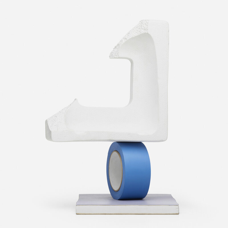 Matt Johnson, ‘Still Life #2 (Balancing Styrofoam Corner on a Tape Roll)’, 2016, Sculpture, Carved and painted wood, Rago/Wright/LAMA/Toomey & Co.
