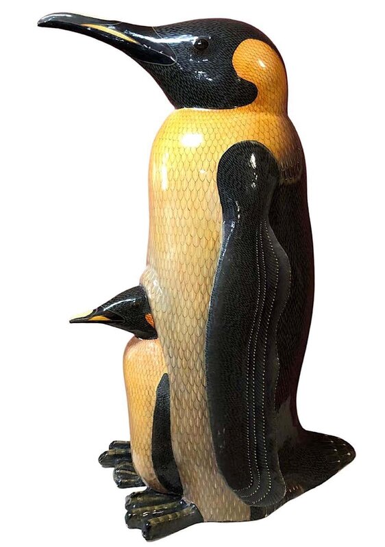 Sergio Bustamante, ‘“Mother and Baby Penguin”’, 20th Century, Sculpture, Paper Mache, modernartjones 