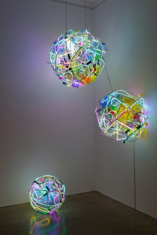 Adela Andea, ‘ Eukaryotic cell III’, 2018, Sculpture, LED lights, CCFL lights, flex neon, various plastics, power source, steel frame, Cris Worley Fine Arts