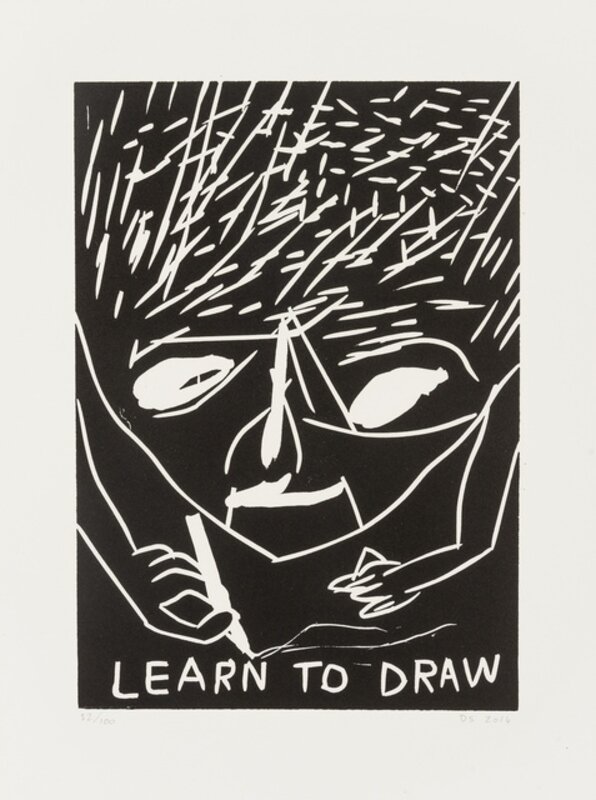 David Shrigley, ‘SHRIGLEY- LEARN TO DRAW’, 2014, Print, Linocut on paper, Arts Limited