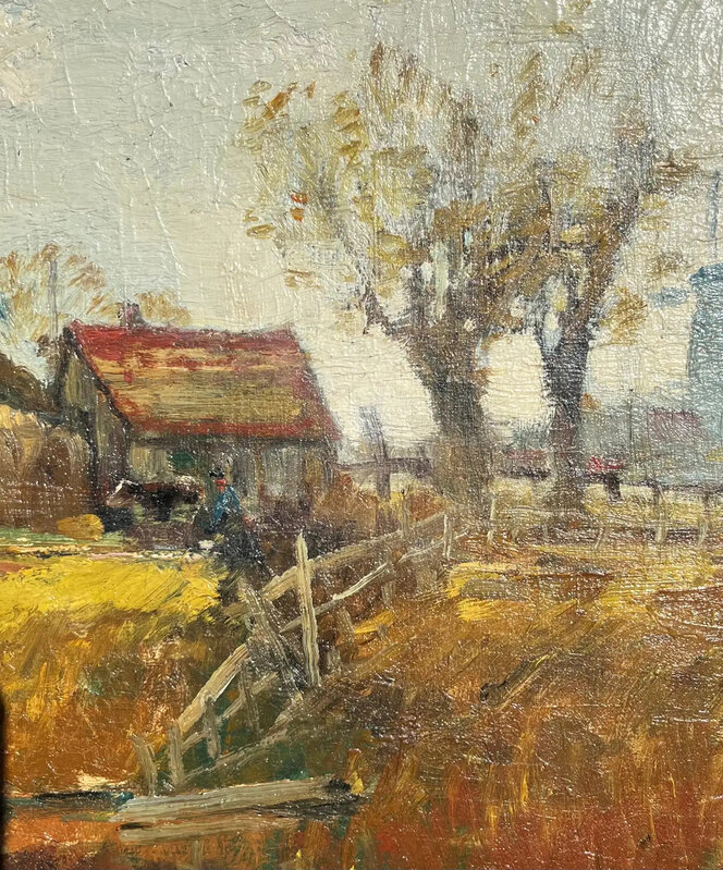Anthony Thieme, ‘Anthony Thieme Windmill Landscape Oil Painting’, 1935, Painting, Paint, AVANTIQUES