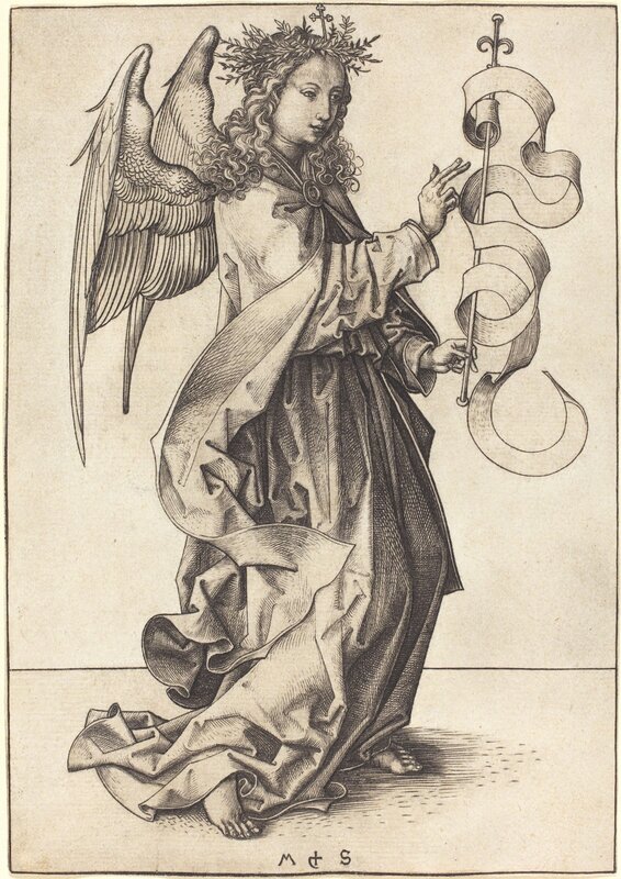 Martin Schongauer, ‘The Archangel Gabriel’, ca. 1490/1491, Print, Engraving on laid paper, National Gallery of Art, Washington, D.C.