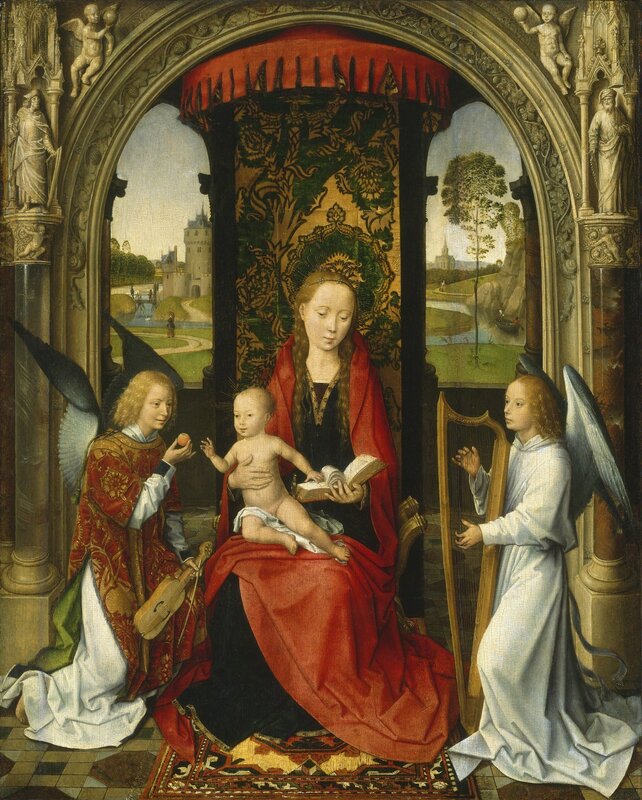 Hans Memling, ‘Madonna and Child with Angels’, after 1479, Painting, Oil on panel, National Gallery of Art, Washington, D.C.