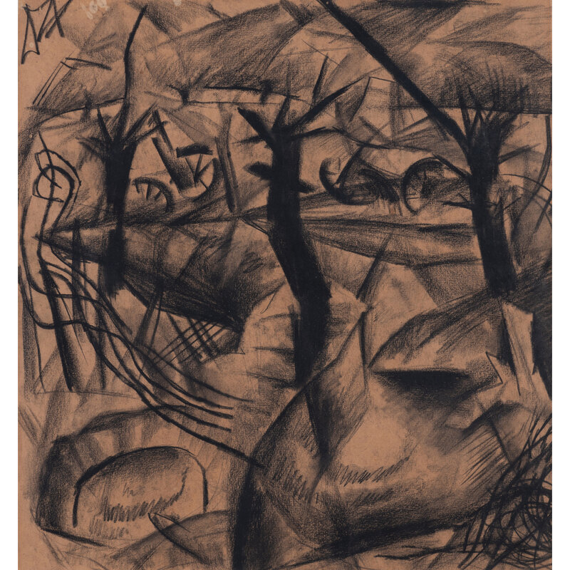 Otto Dix, ‘Tümfel’, 1916, Drawing, Collage or other Work on Paper, Fusain sur papier brun, PIASA