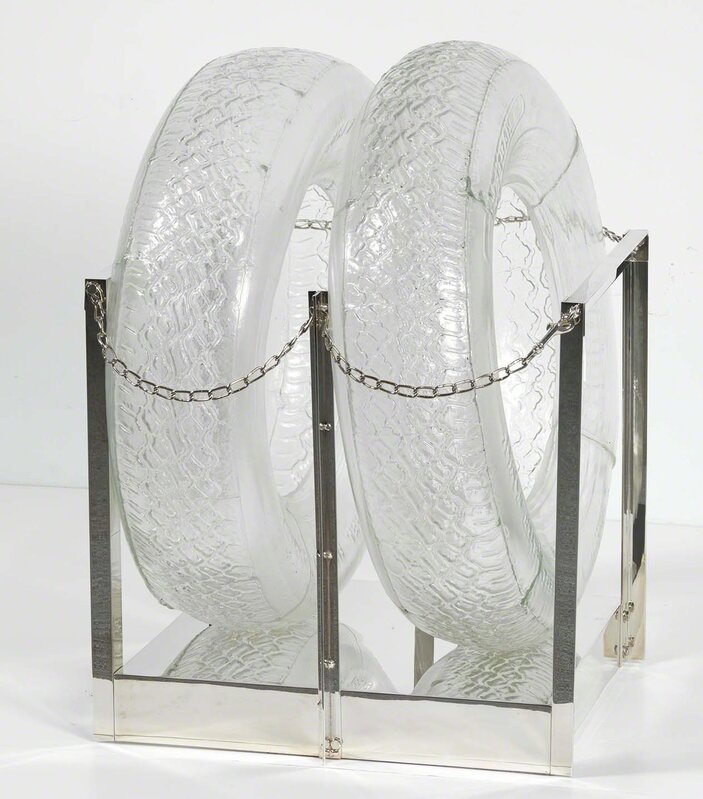 Robert Rauschenberg, ‘Untitled [glass tires]’, 1997, Blown glass and silver-plated brass, Robert Rauschenberg Foundation