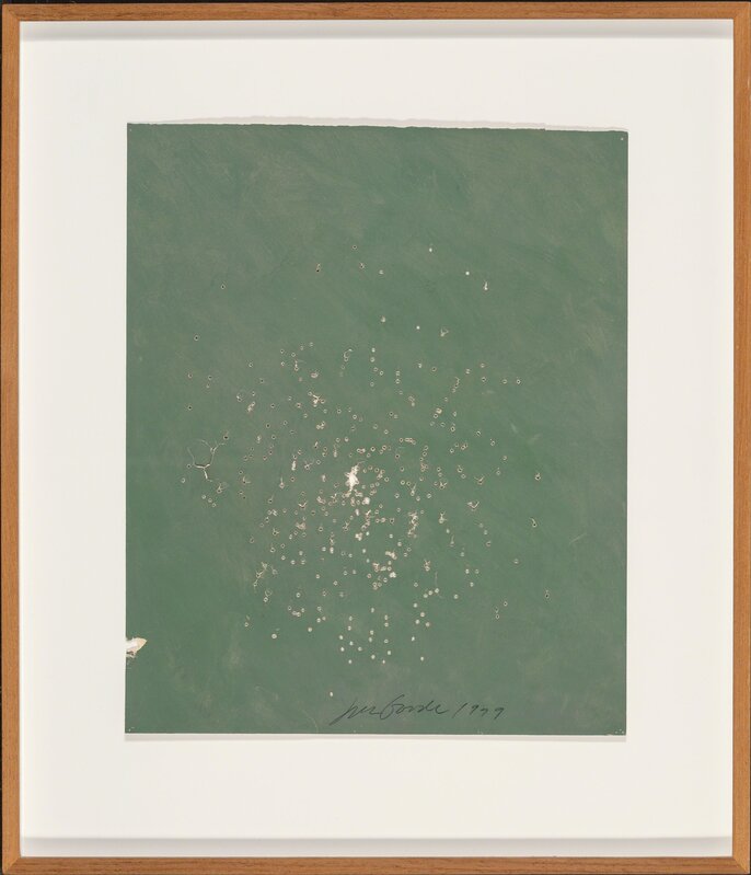 Joe Goode, ‘Shotgun Diptych’, 1979, Painting, Acrylic on paper with gunshots, Heritage Auctions
