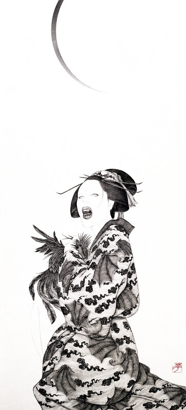 gaku azuma, ‘Hunting the moon’, 2006, Painting, Ink on Japanese paper, Sokyo Gallery