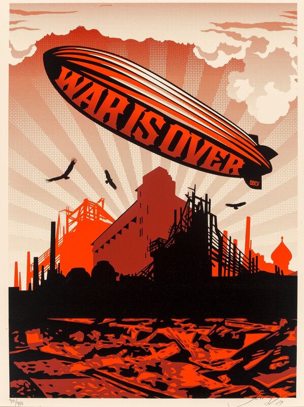 Shepard Fairey, ‘War is Over’, 2007, Print, Screenprint in colors on cream spackled paper, Heritage Auctions