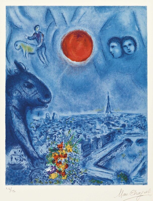 Charles Sorlier after Marc Chagall, ‘Le soleil de Paris’, 1977, Print, Lithograph in colors, on Arches paper, Christie's