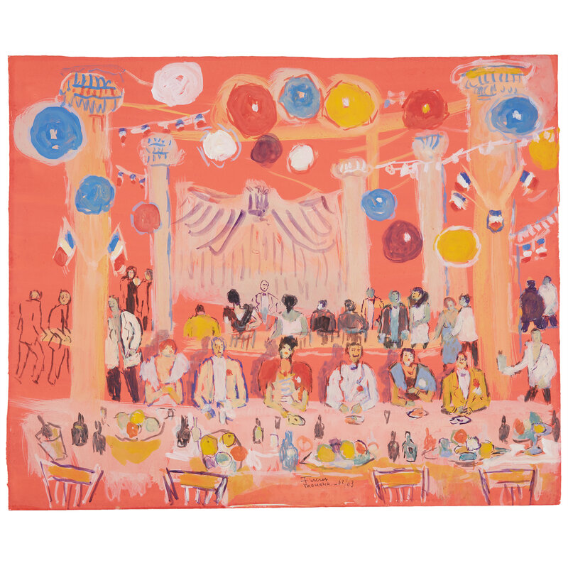 Fikret Saygi Mualla, ‘La Grande Fête’, Drawing, Collage or other Work on Paper, Gouache on paper, Freeman's