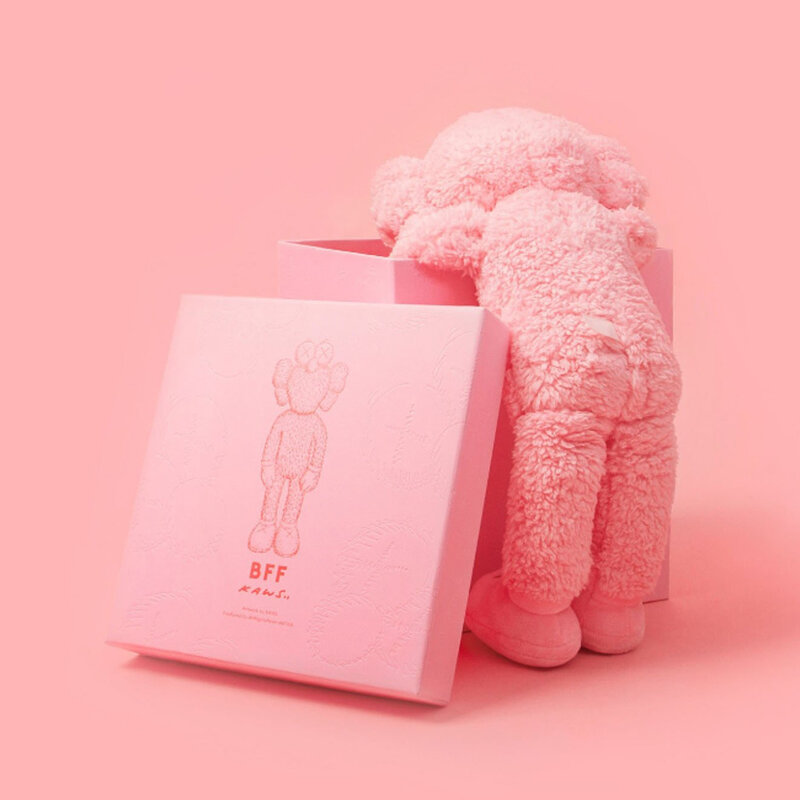 KAWS, ‘BFF Plush (Pink)’, 2019, Ephemera or Merchandise, Rice Boa & 100% Polyester, Lucky Cat Gallery