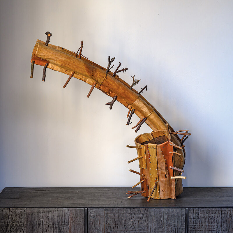 John McQueen, ‘Untitled Inside Bark’, 2016, Sculpture, Sticks and strings, browngrotta arts