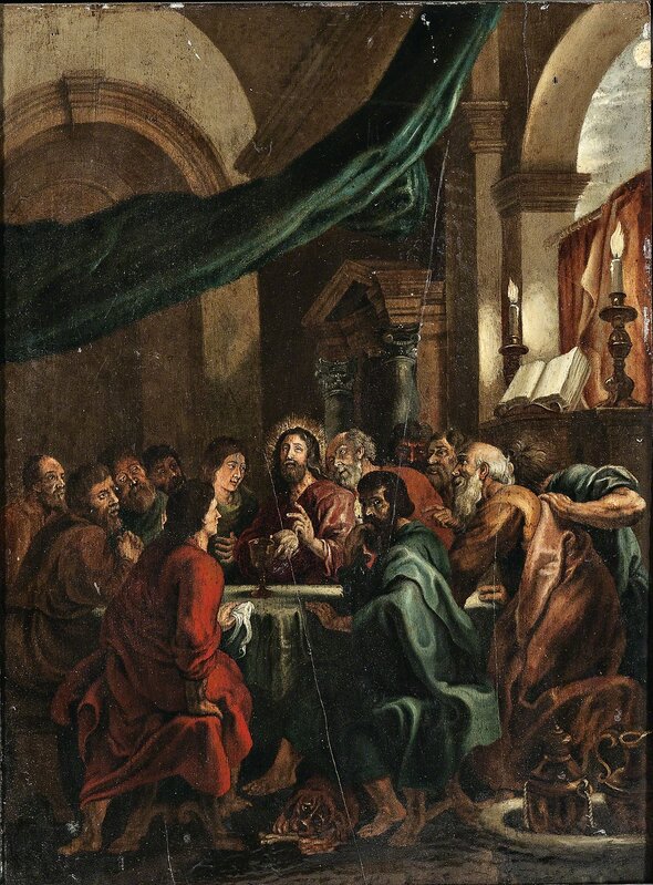 Adrianus van Kilsdonk, ‘The Last Supper’, Painting, Oil on cradled panel, framed., Skinner
