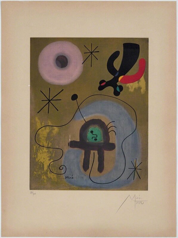 Joan Miró, ‘Mauve de la lune’, 1952, Print, Colour offset lithograph, Koller Auctions