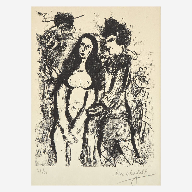 Marc Chagall, ‘The Clown in Love’, 1963, Print, Lithograph on Arches, Freeman's