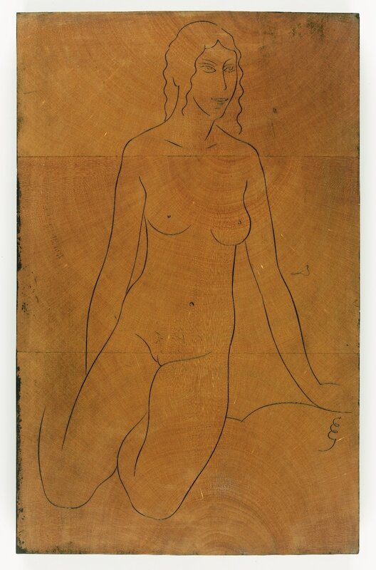 Eric Gill, ‘Female Nude, kneeling" - Twenty-five Nudes (P947), c 1938’, ca. 1938, Print, Engraved wood block, Liss Llewellyn