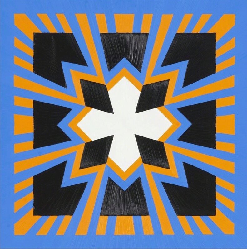Jack Youngerman, ‘Orangeblue’, 2014, Painting, Oil on Baltic birch plywood, Washburn Gallery
