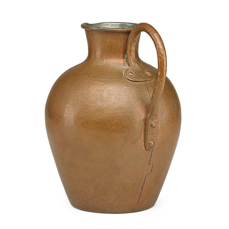 Dirk Van Erp, ‘Hammered copper pitcher with tin interior’, ca. 1912, Design/Decorative Art, Rago/Wright/LAMA/Toomey & Co.