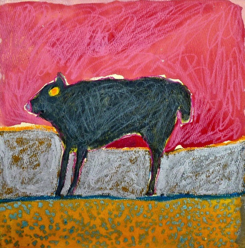 Eleanor Hubbard, ‘Black Sheep’, 2012, Drawing, Collage or other Work on Paper, Oil, watercolor, pastel, metallic and powdered pigment on Arches paper, Walter Wickiser Gallery
